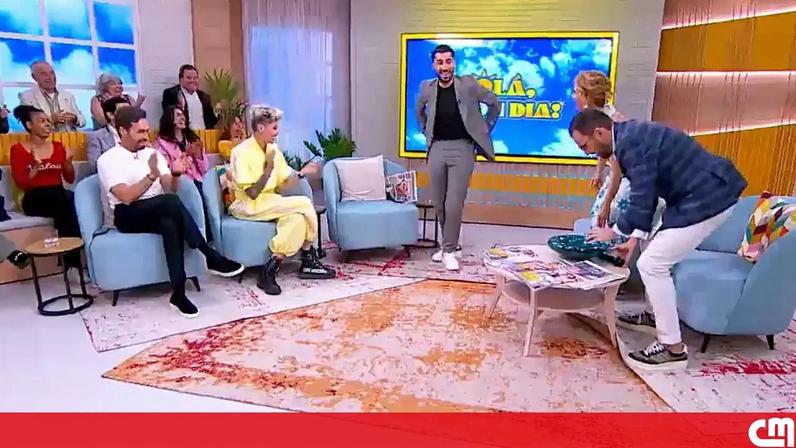 Momento insólito do comentador Léo Caeiro: fez cambalhota em direto