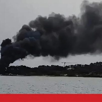 Incêndio consome material de pesca num viveiro de ostras em Lagos
