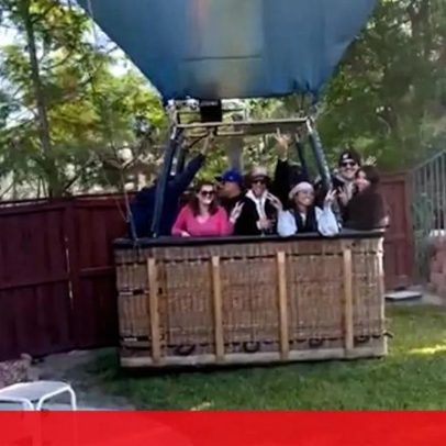 Balão de ar quente aterra no quintal de casa após emergência nos EUA