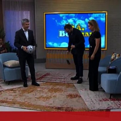 José Luís Carneiro faz toques na bola em direto no Olá, Bom Dia!