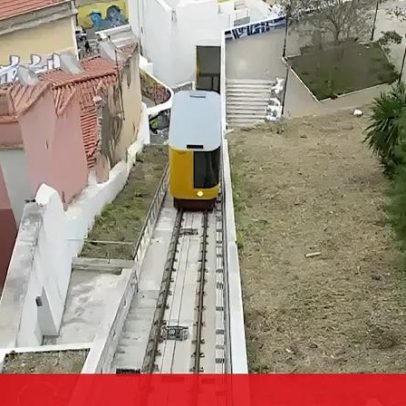 Imagens do primeiro percurso do Funicular da Graça após tragédia com 17 mortos
