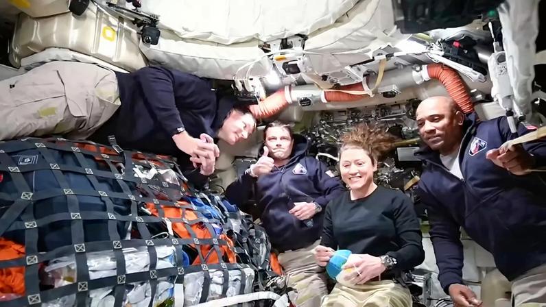 Os quatro astronautas a bordo da missão Artemis II em direção à Lua