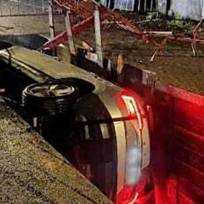 Condutora não vê obras e carro cai em buraco em Albergaria-a-Velha