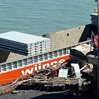 Queda de grua deixa ferido no Porto de Lisboa