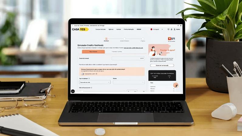 Simulador de crédito habitação da Casa Yes, com apoio BPI