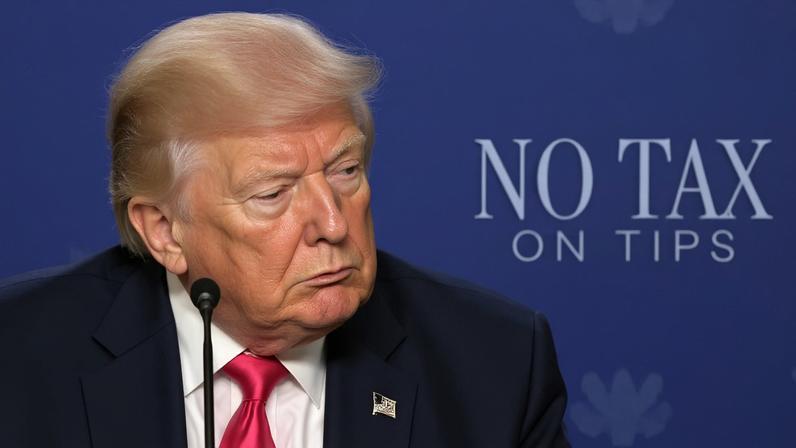 Trump com olhos fechados durante entrevista