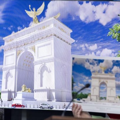 A obra polémica que agita os EUA: o arco de Trump