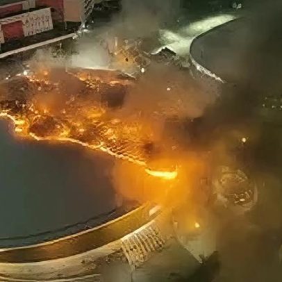 Incêndio atinge e destrói parte da cobertura do velódromo do Parque Olímpico do Rio