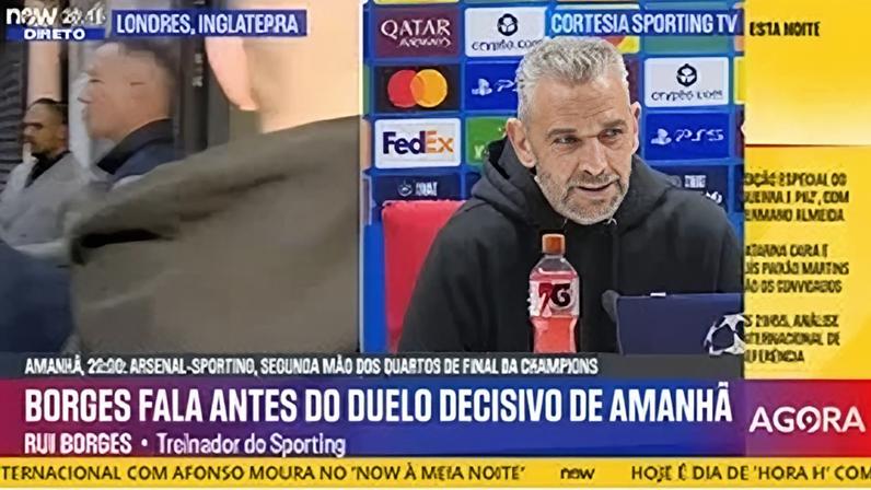 Rui Borges e as preocupações de Gyökeres com o relvado do Emirates: «Estou preocupado é com o que o Luis me vai dizer...»