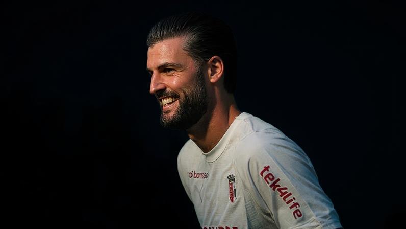 Florian Grillitsch durante o treino do Sp. Braga