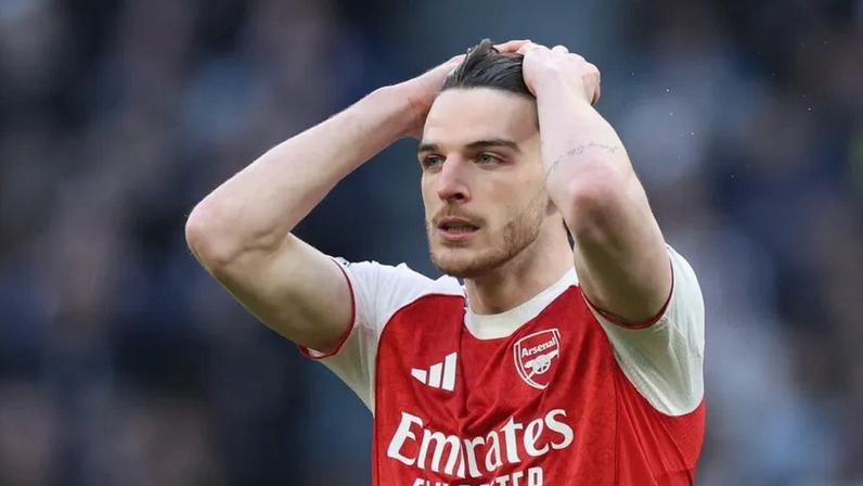 Declan Rice falhou o treino do Arsenal