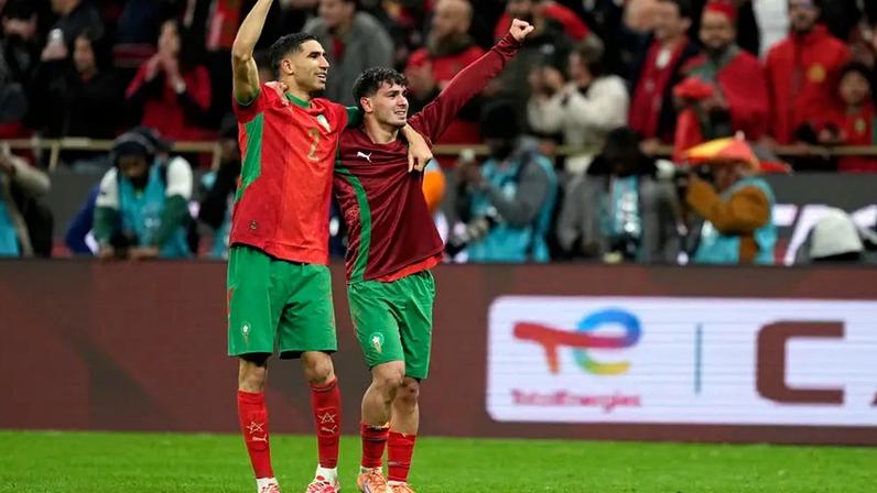 Hakimi e Brahim Díaz na CAN'2025