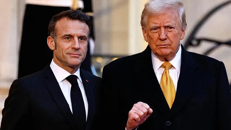 Trump diz que Macron ainda está a recuperar da bofetada; francês reage