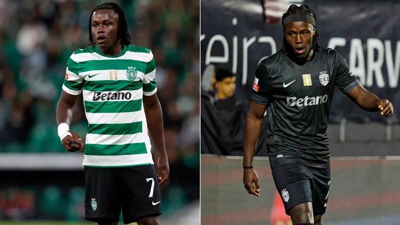 A evolução física de Geovany Quenda: antes da lesão (à esquerda); no regresso aos relvados (à direita)