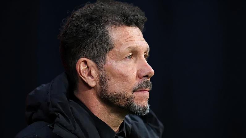 Diego Simeone, treinador do Atlético Madrid, durante o jogo com o Barcelona na Liga dos Campeões