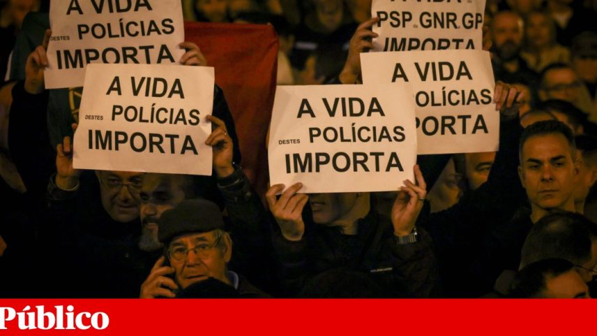 Manifestaçao da PSP, GNR e guardas prisionais pela revisao dos suplementos salariais nas forcas de segurança em 2024