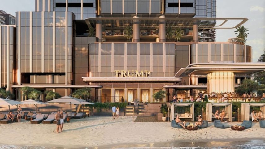Uma imagem do projetado hotel Trump na Gold Coast, na Austrália