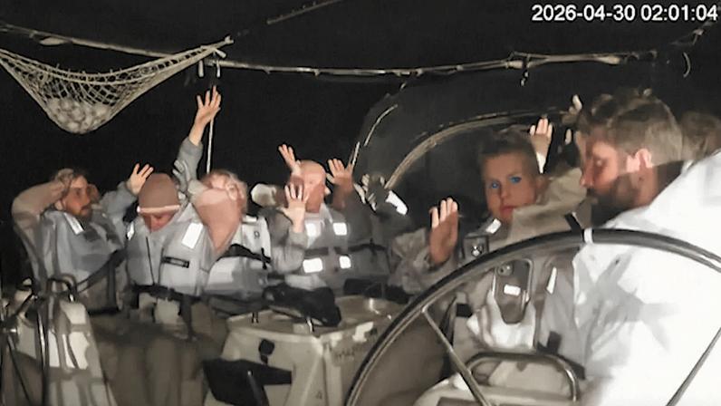 Momento da interceção da flotilha Global Summud