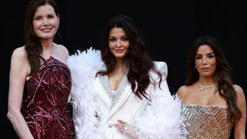 Geena Davis com Aishwarya Rai Bachchan e Eva Longoria