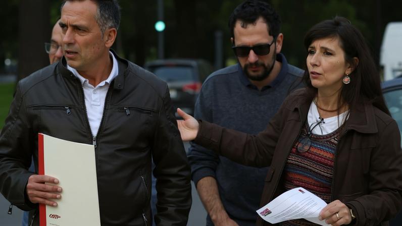 Tiago Oliveira, secretário-geral da CGTP, durante a entrega do pré-aviso de greve no Ministério do Trabalho, a 11 de Maio de 2026