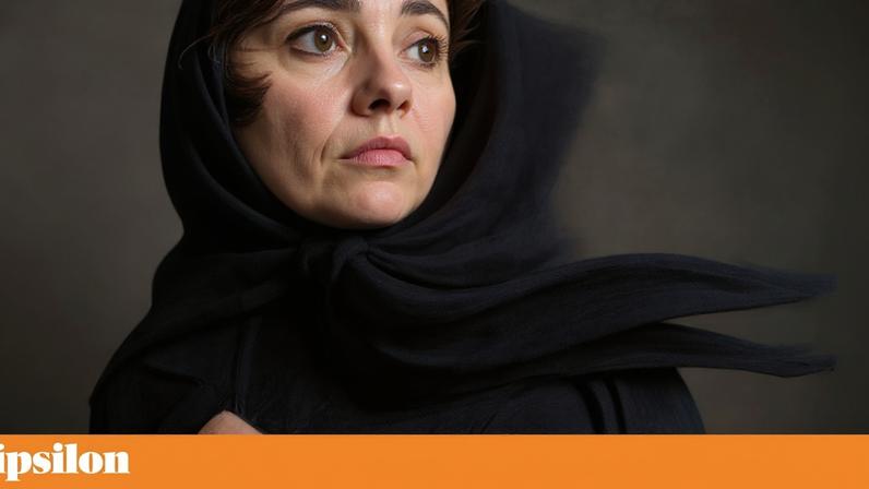 Um pormenor de uma das obras da exposição Vozes do Irão: Desenhar pela Liberdade