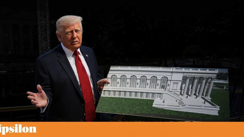 Esta terça-feira, o Presidente dos Estados Unidos, Donald Trump, visitou as obras do futuro salão de baile da Casa Branca