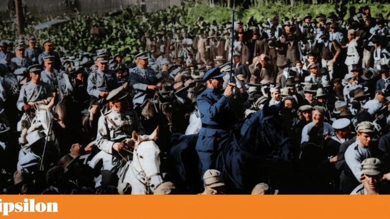 Gomes da Costa à chegada a Lisboa liderando o Golpe Militar de 28 de Maio de 1926