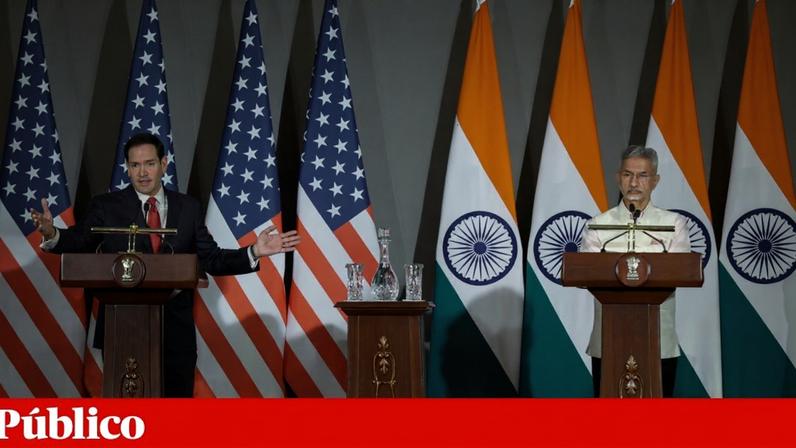 O secretário de Estado norte-americano, Marco Rubio, reuniu-se este domingo com o ministro dos Negócios Estrangeiros da Índia, Subrahmanyam Jaishankar, em Nova Deli