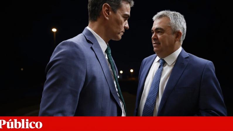 Pedro Sánchez com Santos Cerdán