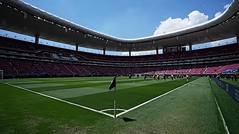 ARQUIVO - Vista geral do Estádio Akron antes da final do play-off do Mundial entre a RD Congo e a Jamaica, em Guadalajara, México, 31 de março de 2026
