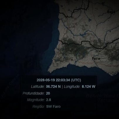 Sismo de magnitude 2,8 registado a sudoeste de Faro