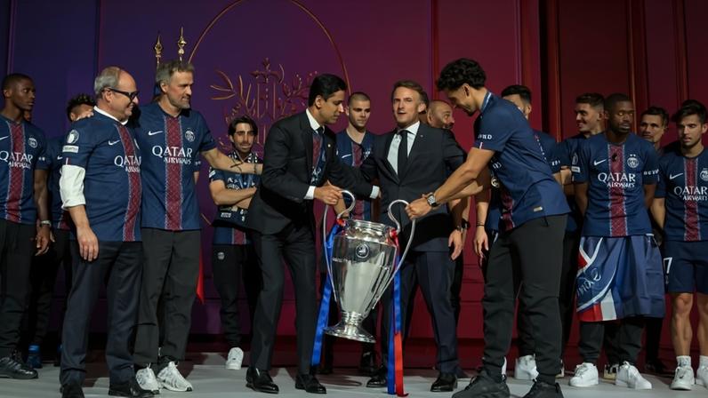 PSG celebra novo título europeu com milhares de adeptos e presidente francês