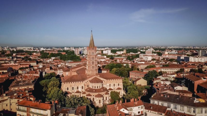 O centro histórico de Toulouse visto da Basílica de Saint-Sernin (Foto: Frédéric Neupont/Wikimedia)