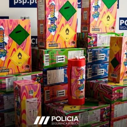 PSP apreende 106 botijas da droga do riso em oficina em Almada