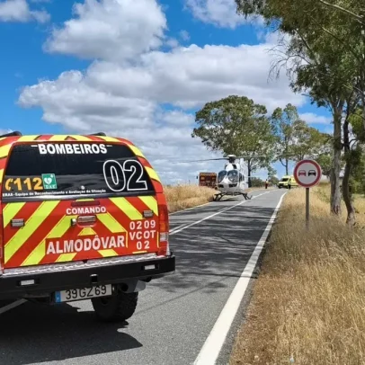 Motociclista gravemente ferido após despiste na EN2, Almodôvar