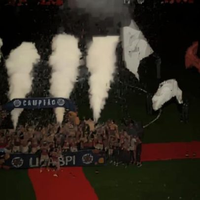 Benfica conquista hexacampeonato e ergue o troféu na Luz