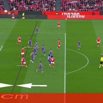 Golo do Benfica anulado por fora de jogo de Ivanovic em 4 cm