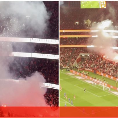 Pirotecnia no Benfica-Sp. Braga: Diabos Vermelhos lançam fogos e tochas