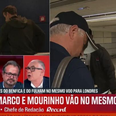 Mourinho e Marco Silva encontram-se no mesmo voo e cumprimentam-se
