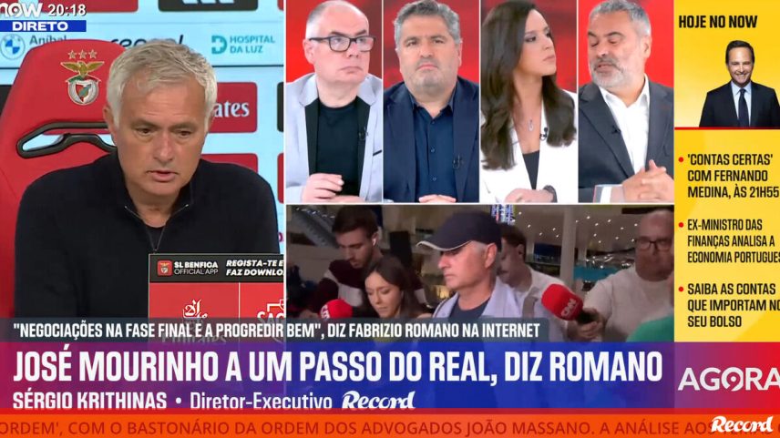 Falta de OK final de Florentino Pérez e de Mourinho anunciar saída do Benfica