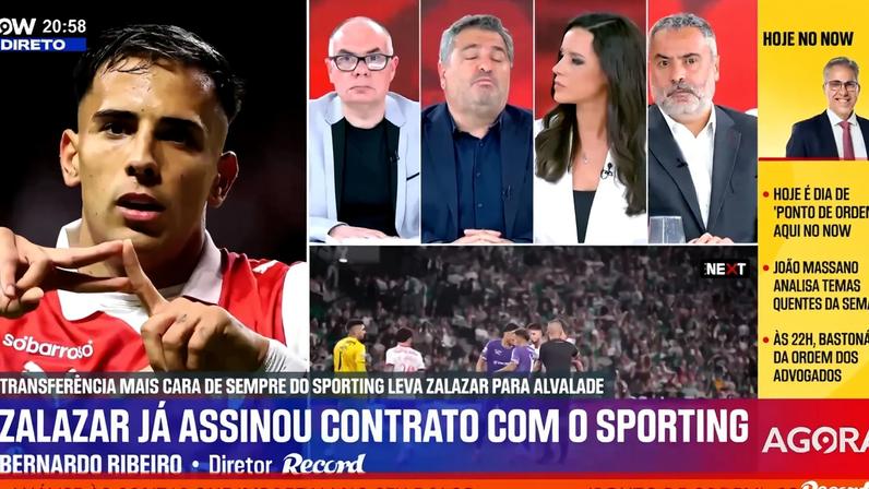 Bernardo Ribeiro, Sérgio Krithinas e Luís Pedro Sousa em declarações no programa 'Record na Hora' no Now