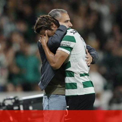 Ovação a Morita no adeus a Alvalade: médio abraça Rui Borges
