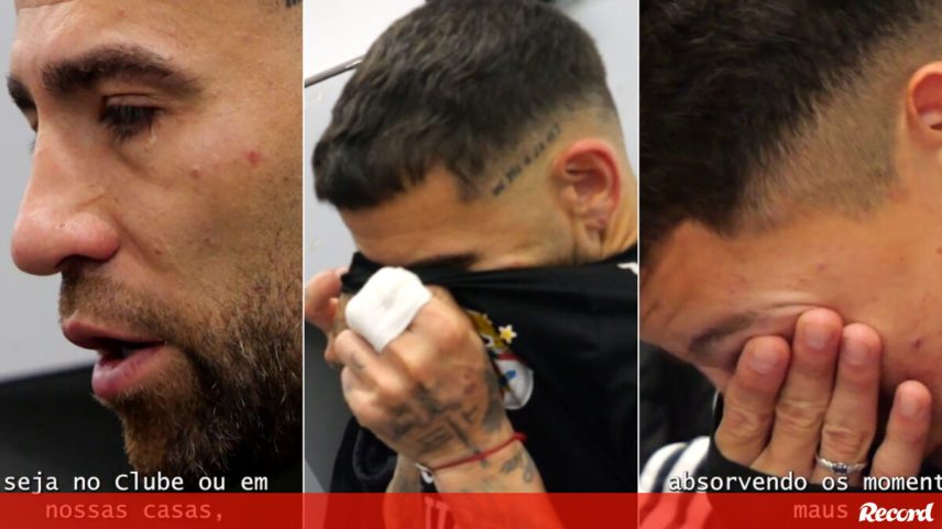 Otamendi em lágrimas no discurso de adeus no balneário: «Vinha de um clube rival, mas não me arrependo desde o primeiro dia»