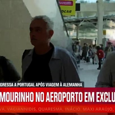 José Mourinho em silêncio no regresso a Lisboa