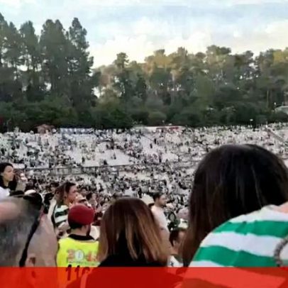 Adeptos do Sporting irritam-se quando jogadores sobem à tribuna no Jamor
