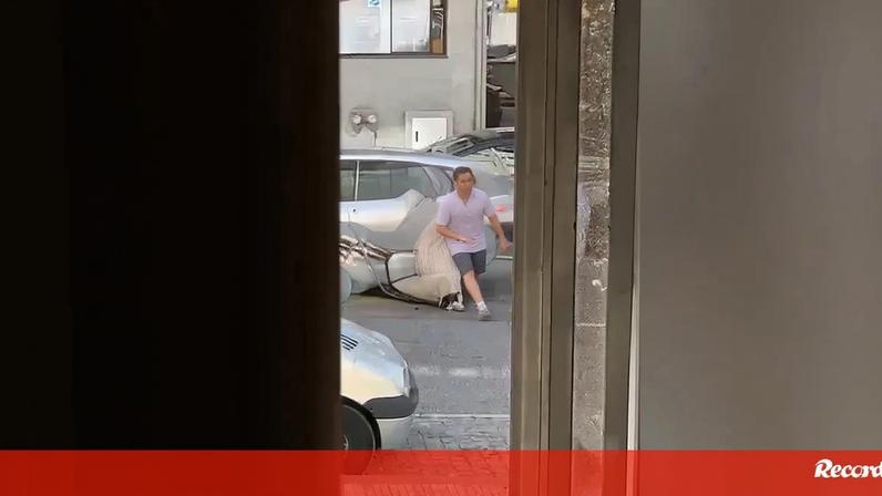 Mulher, de 37 anos, teve de ser transportada para o Hospital Pedro Hispano
