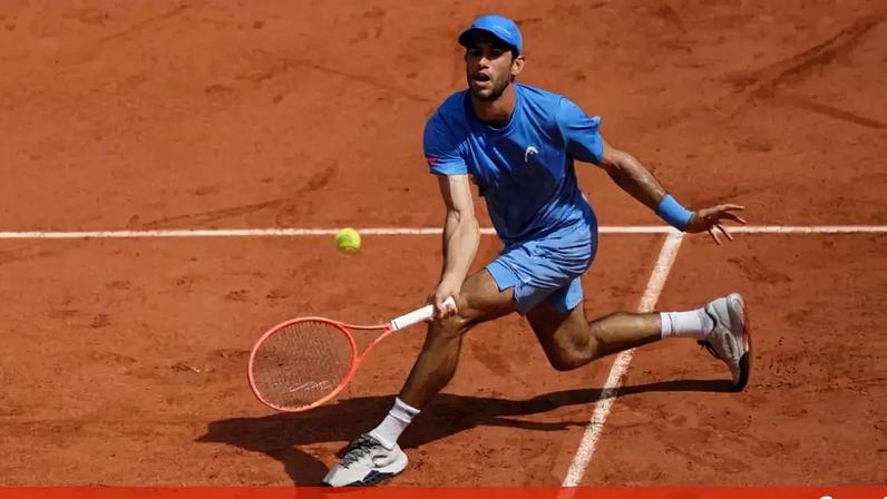Nuno Borges em ação frente a Rublev