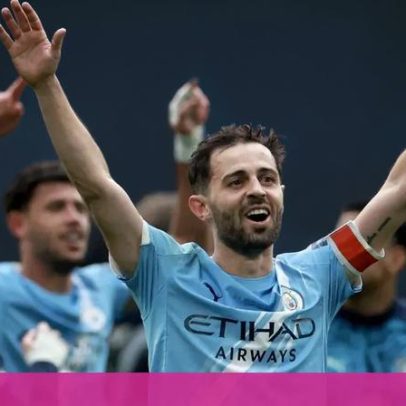 Bernardo Silva entrega medalha à filha após vitória na Taça de Inglaterra