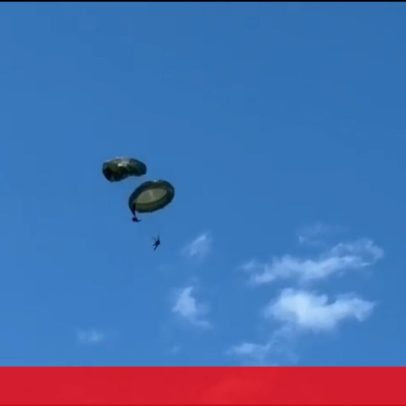 Paraquedistas feridos em acidente encontram-se em estado grave, mas estáveis