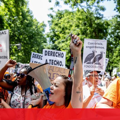 Milhares de manifestantes em Madrid contra o aumento do custo da habitação